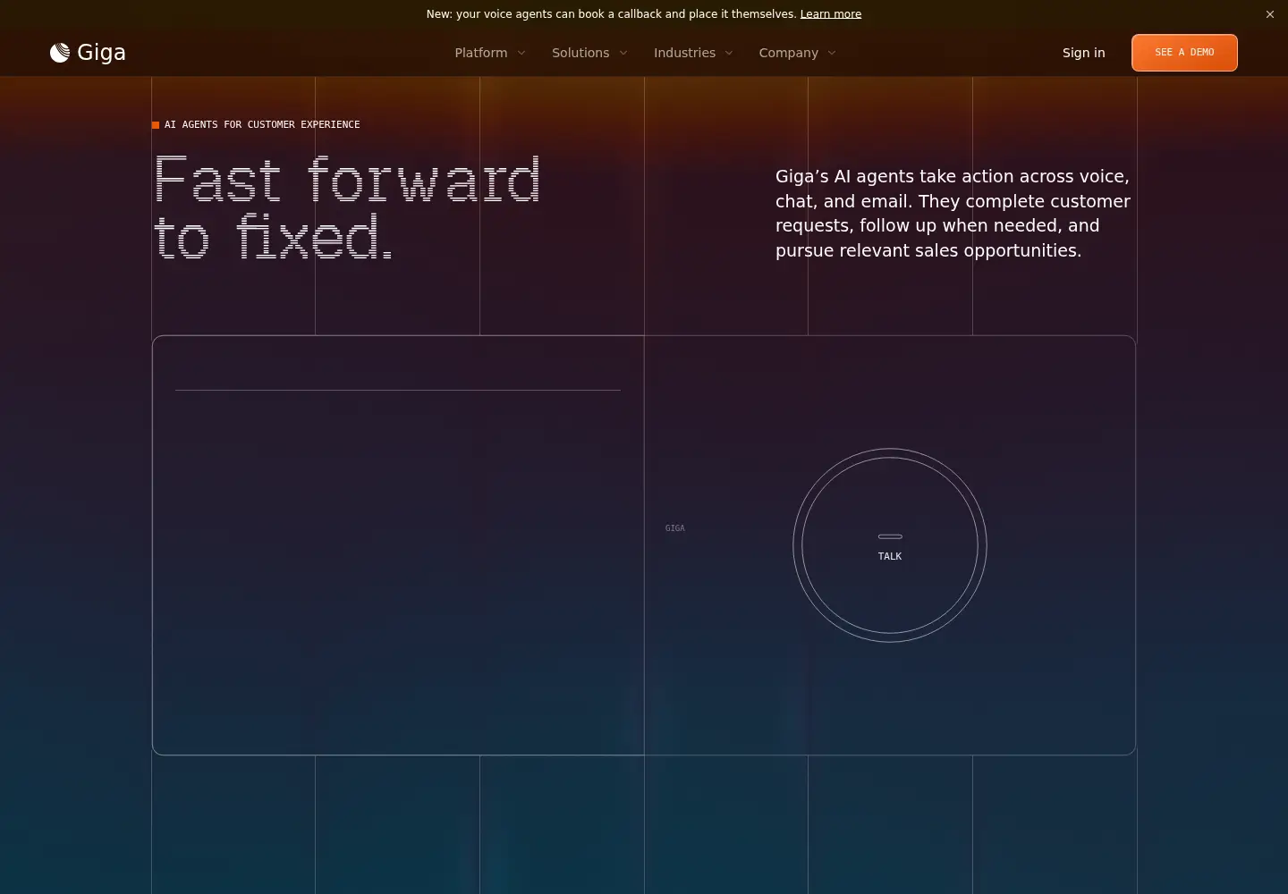 Screenshot of giga.ai