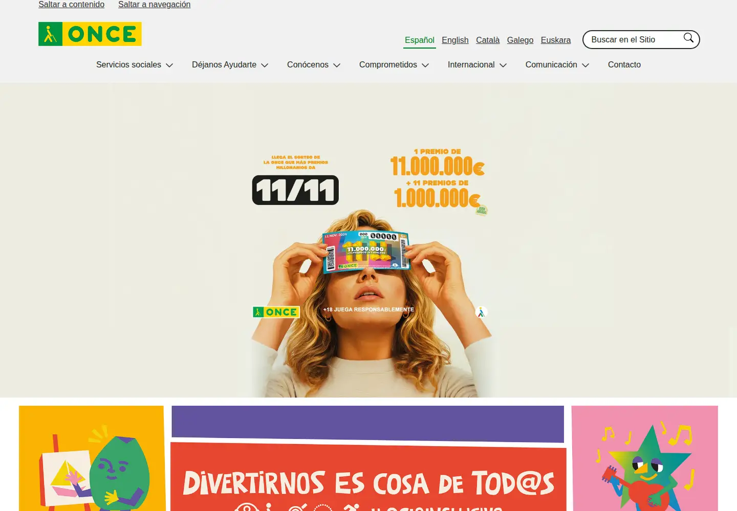 Screenshot of once.es