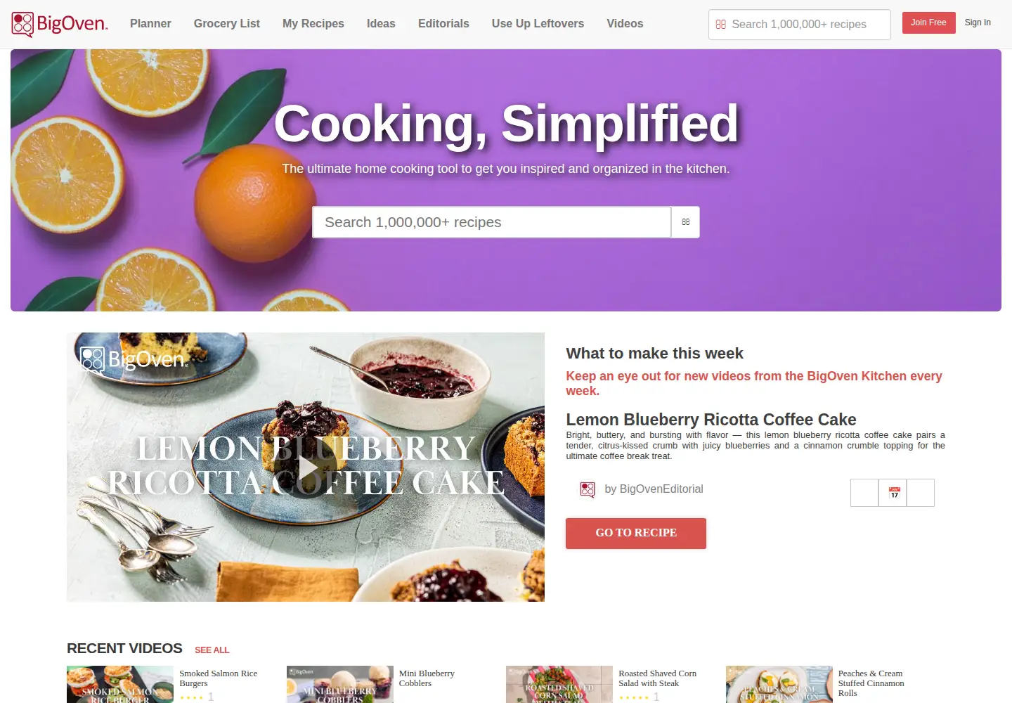 Screenshot of bigoven.com