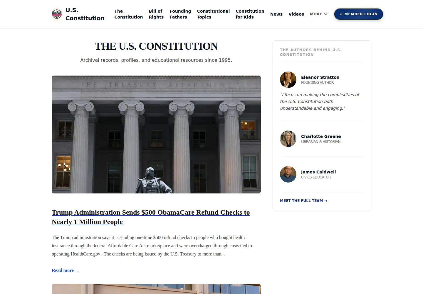 Screenshot of usconstitution.net