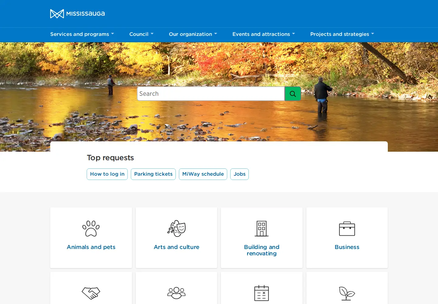 Screenshot of mississauga.ca