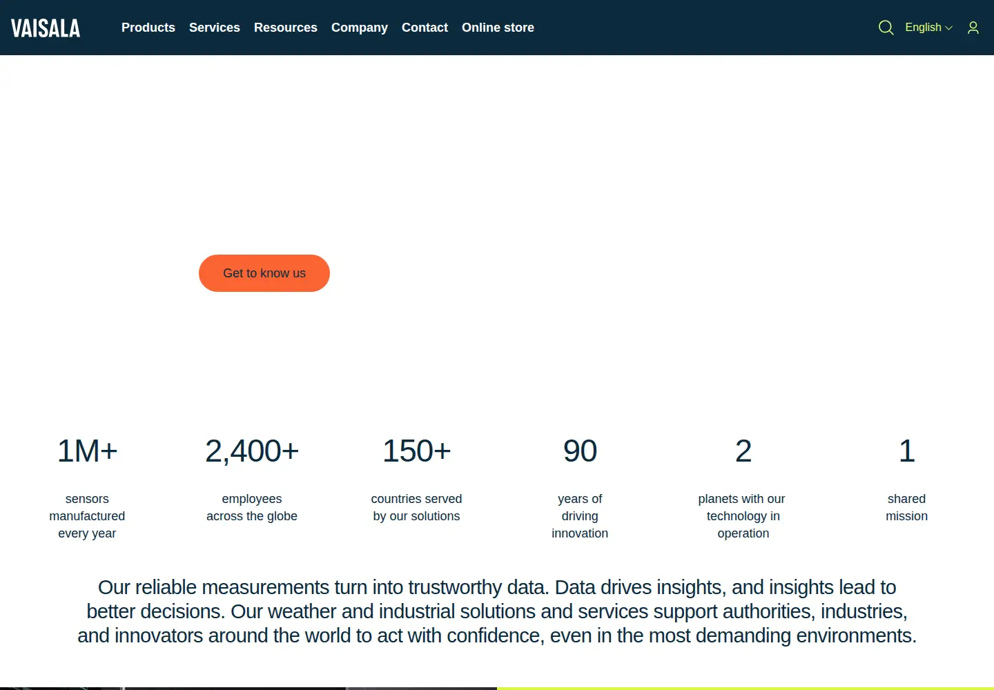 Screenshot of vaisala.com
