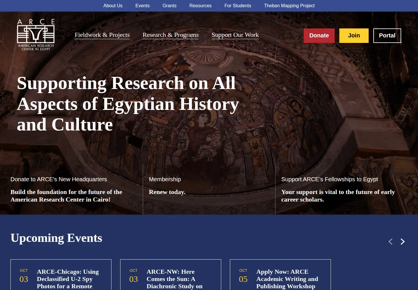 Screenshot of arce.org