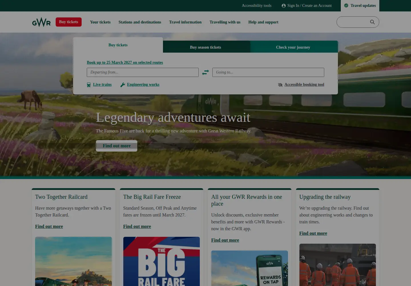 Screenshot of gwr.com