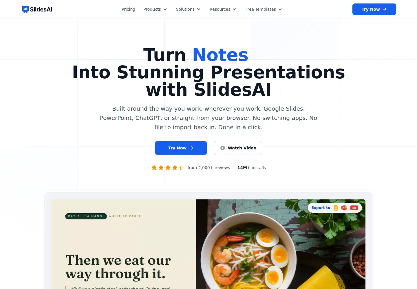 Screenshot of slidesai.io