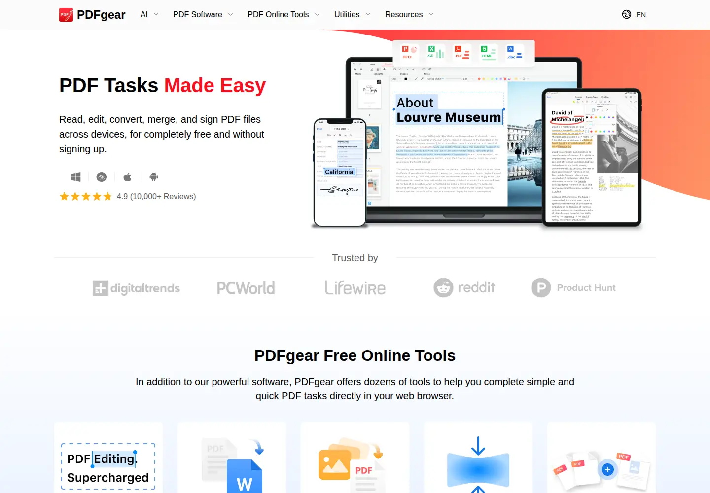 Screenshot of pdfgear.com