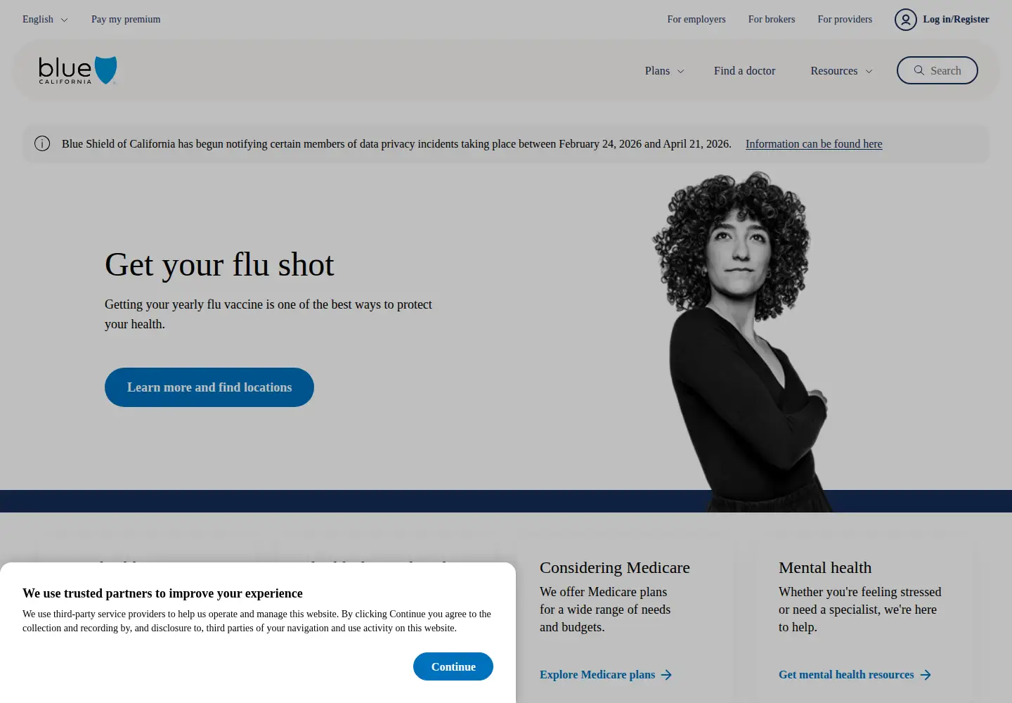 Screenshot of blueshieldca.com