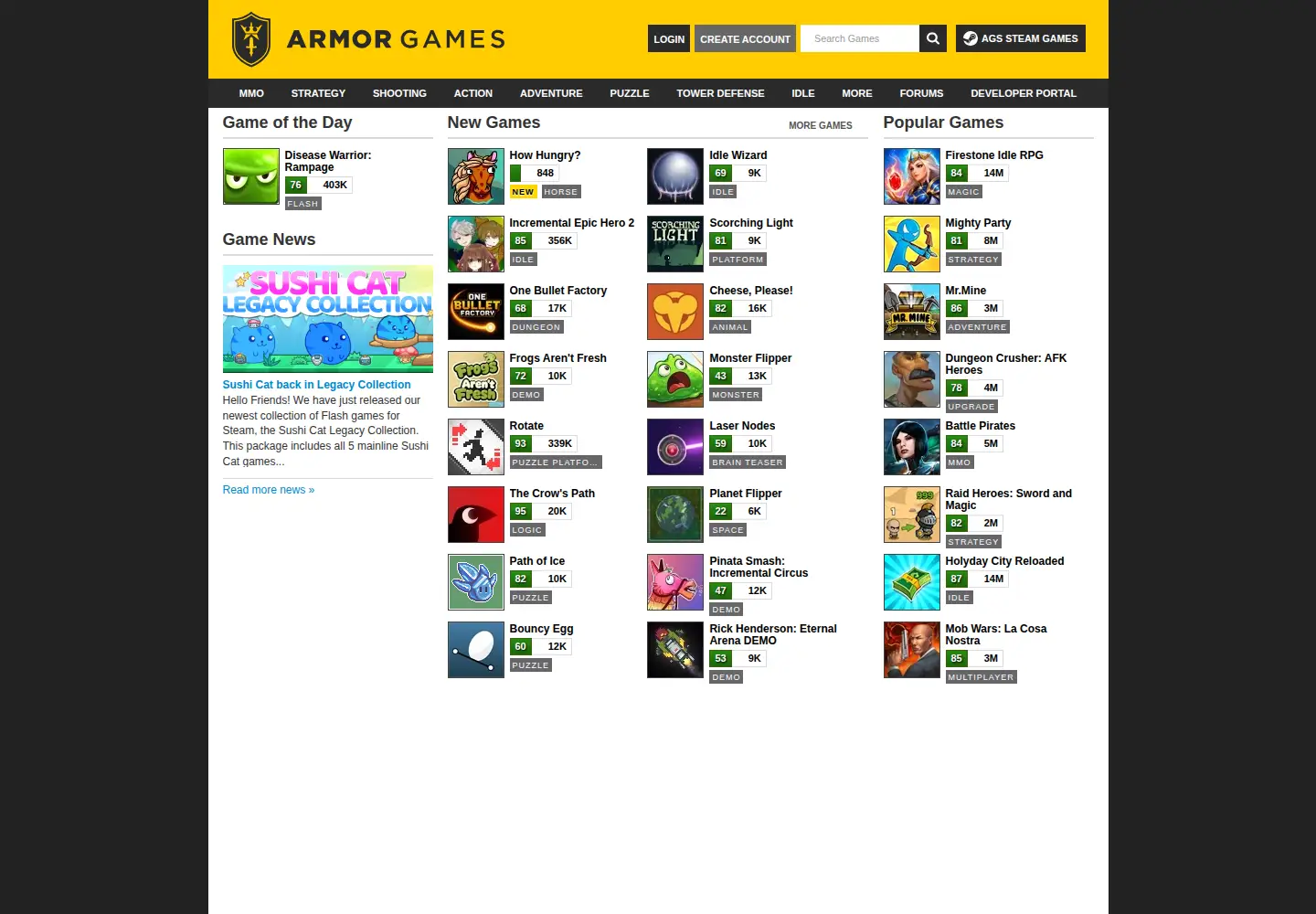 Screenshot of armorgames.com