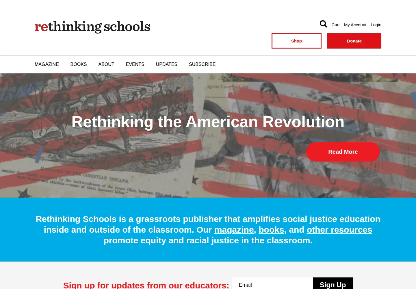Screenshot of rethinkingschools.org