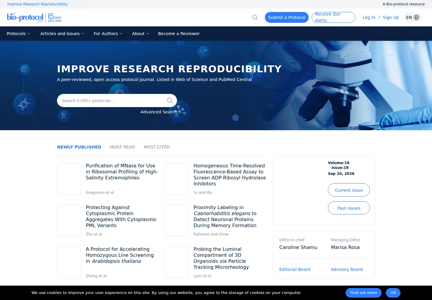 Screenshot of bio-protocol.org