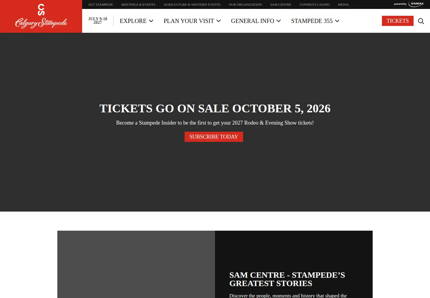 Screenshot of calgarystampede.com