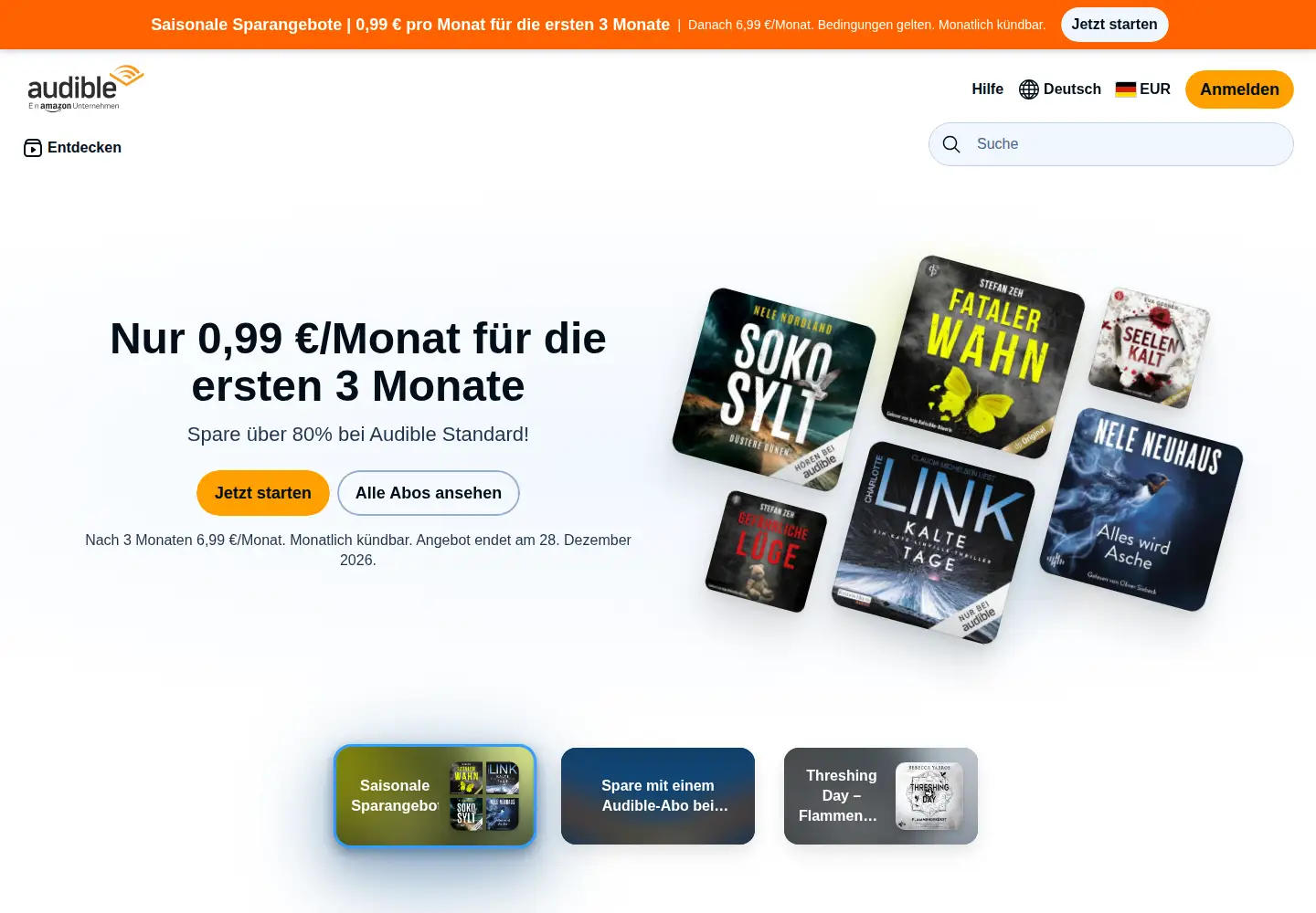 Screenshot of audible.de