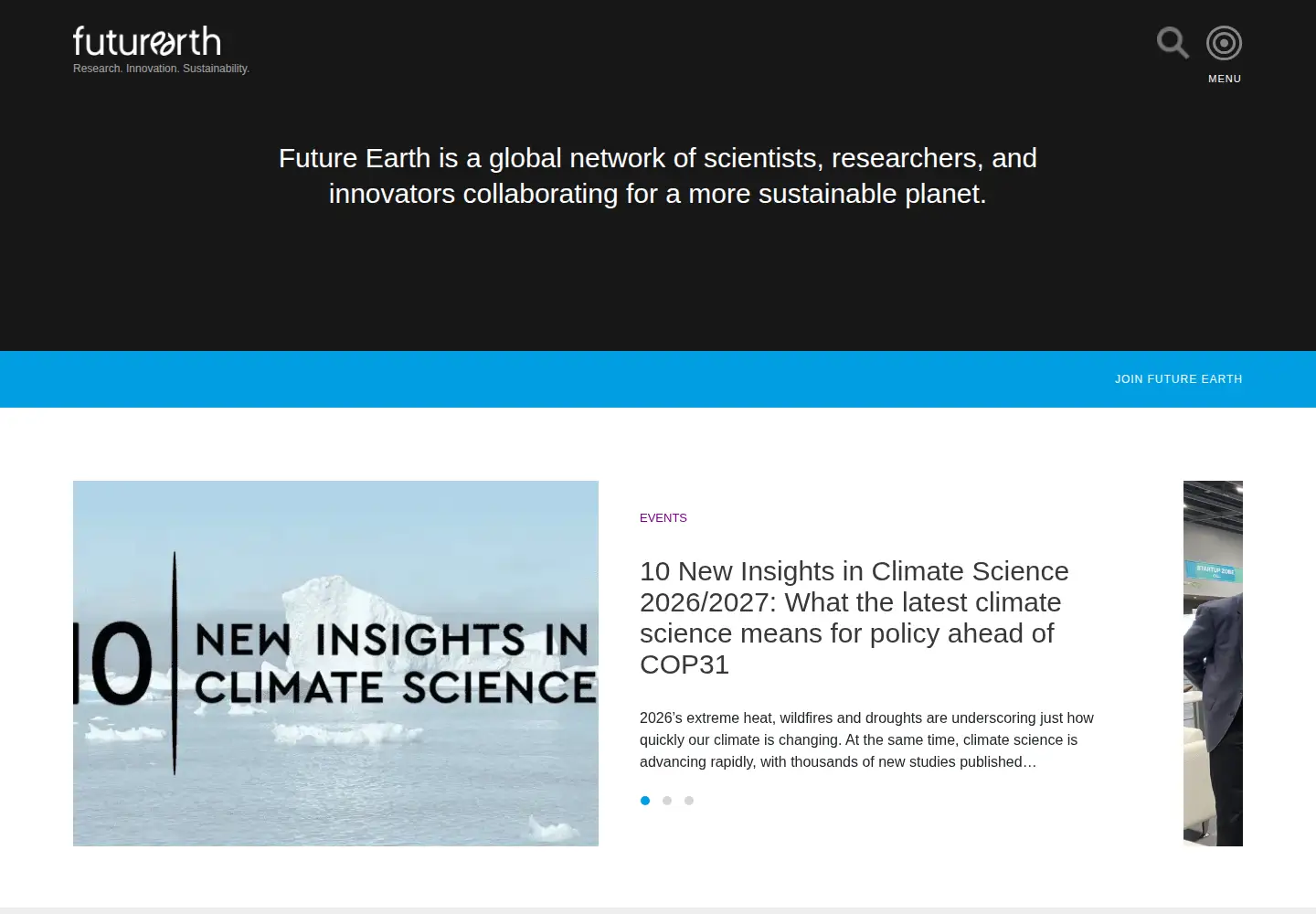 Screenshot of futureearth.org