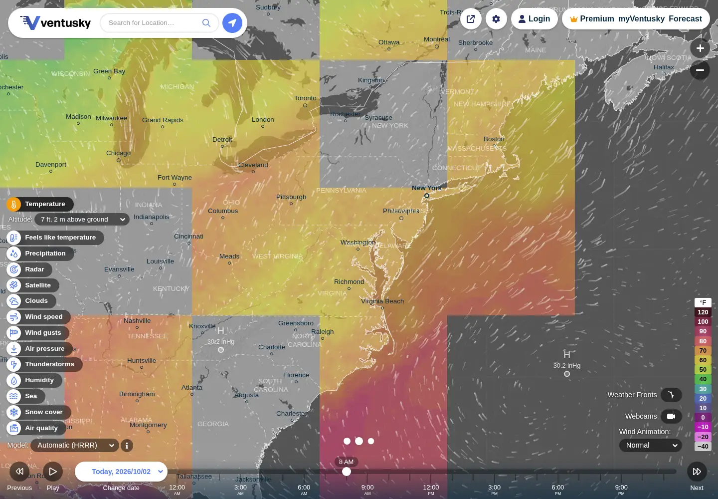 Screenshot of ventusky.com
