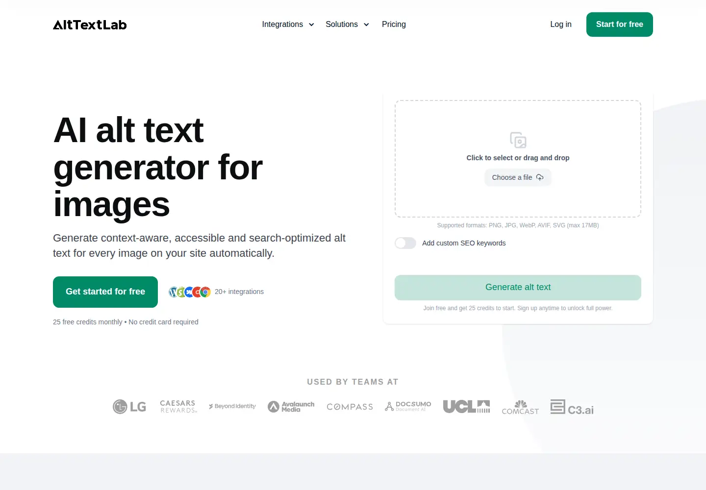 Screenshot of alttextlab.com