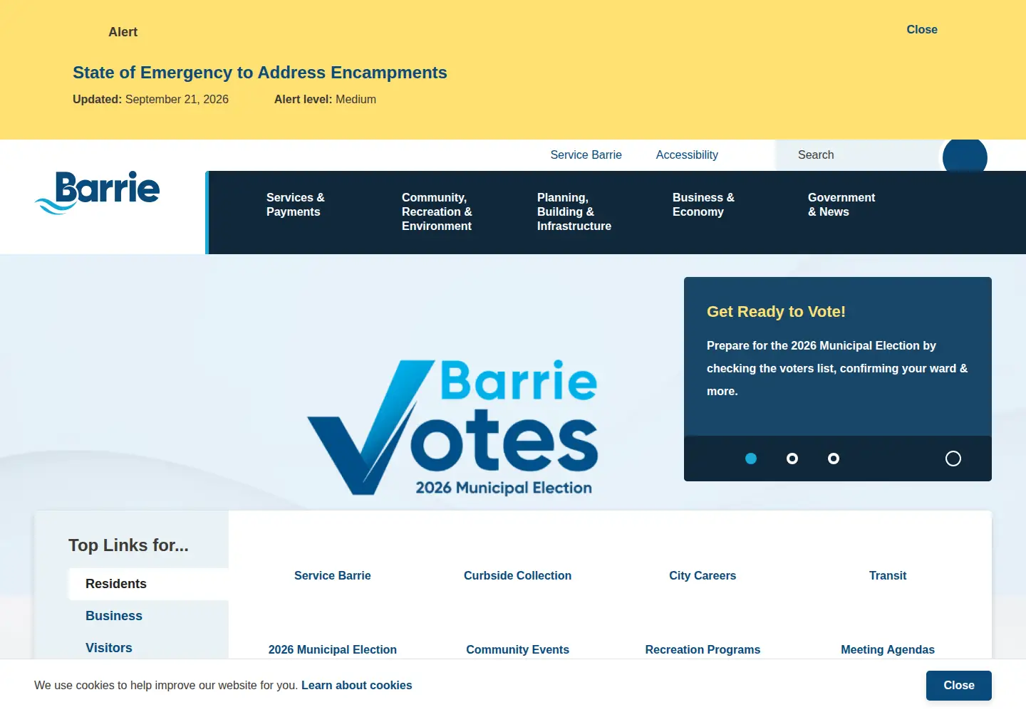 Screenshot of barrie.ca