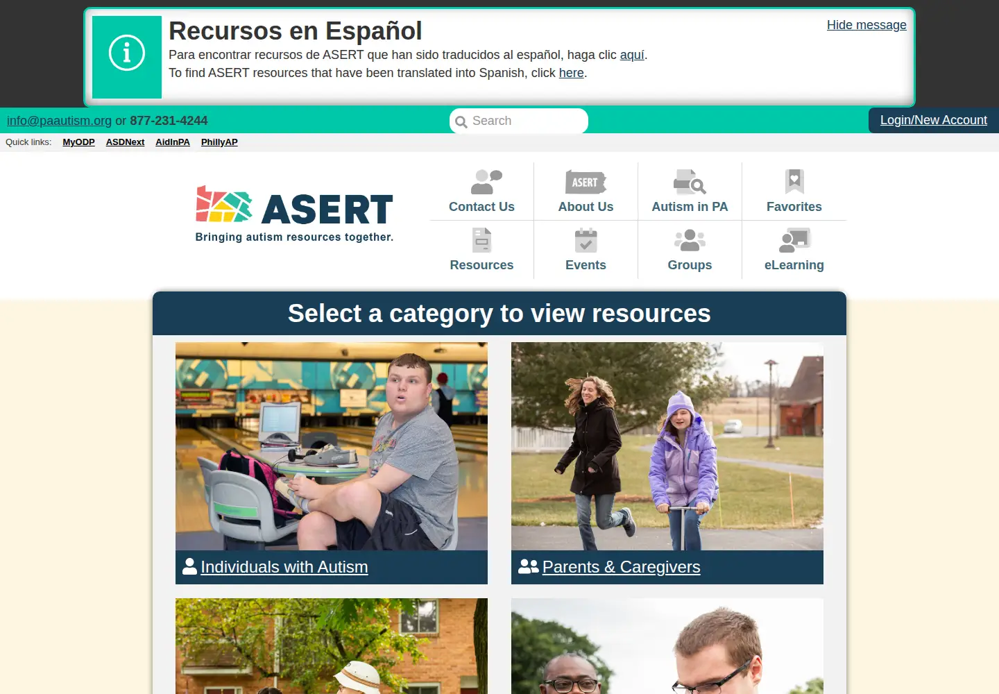 Screenshot of paautism.org