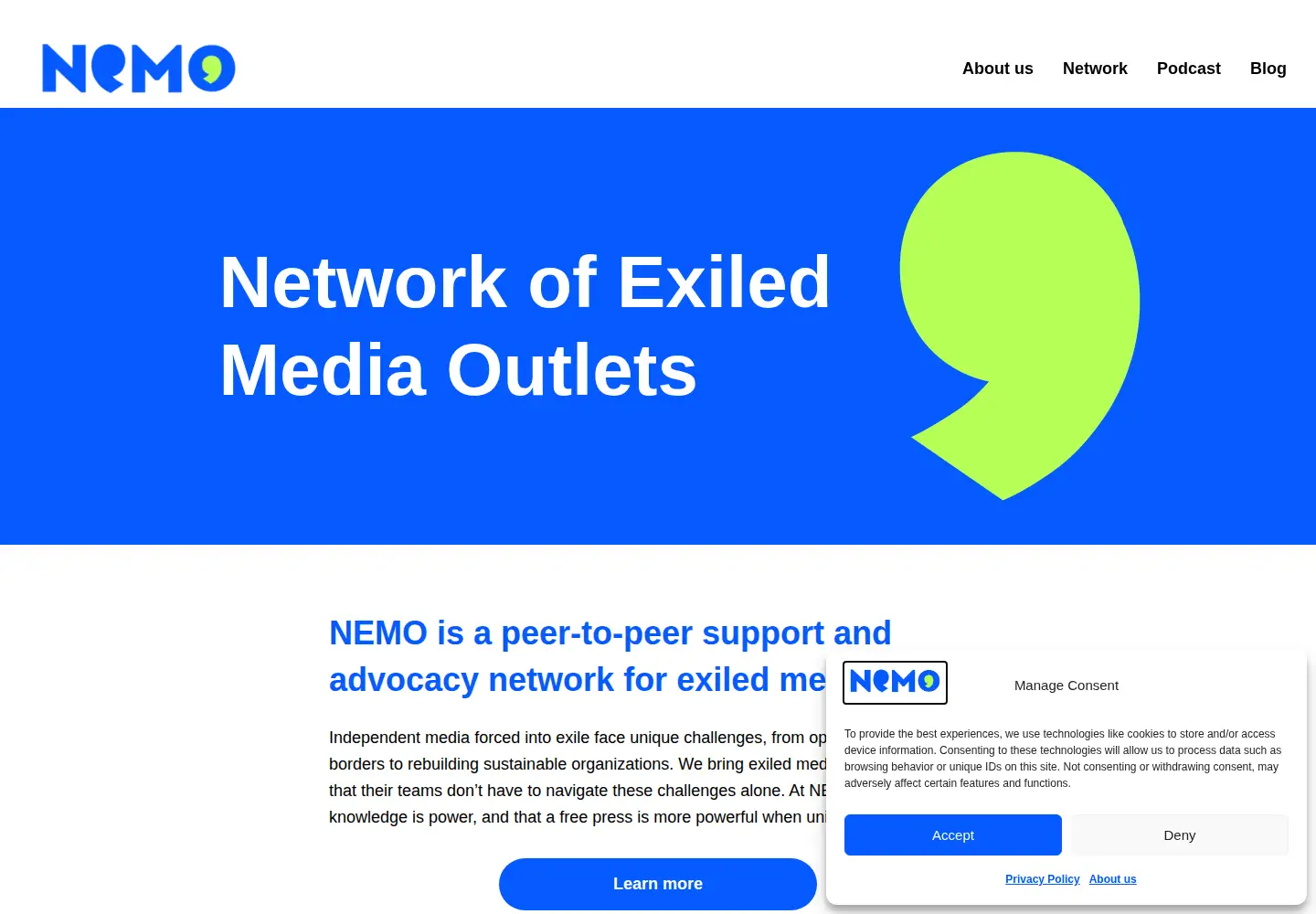 Screenshot of exiled.media