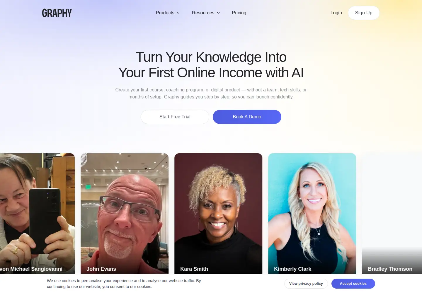 Screenshot of graphy.com