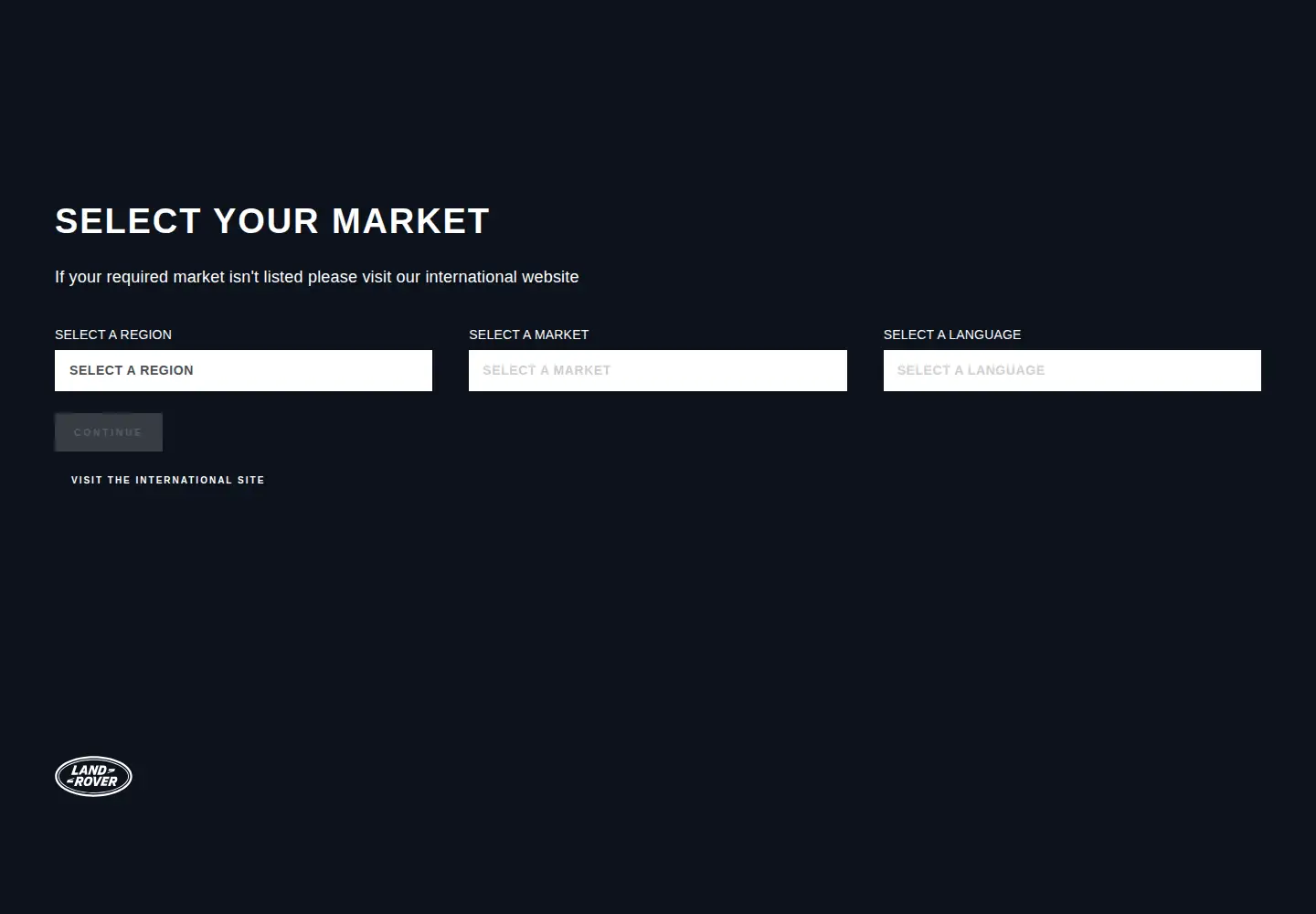 Screenshot of landrover.com