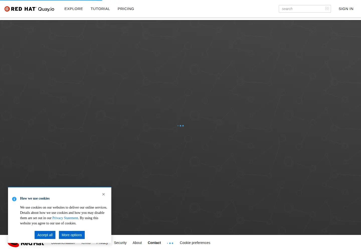Screenshot of quay.io
