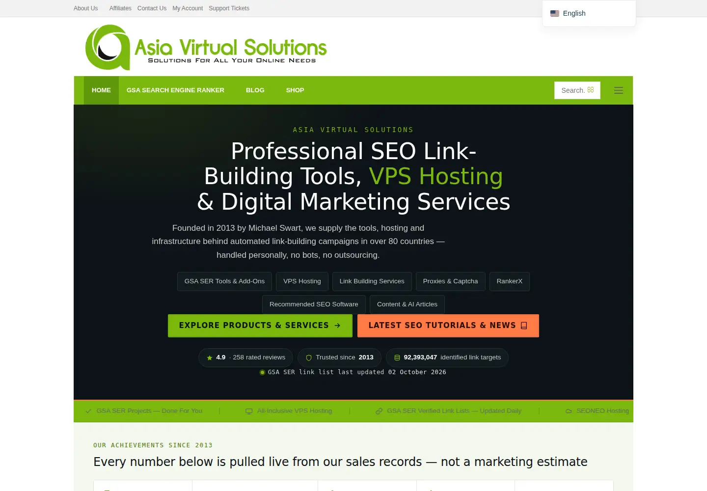 Screenshot of asiavirtualsolutions.com