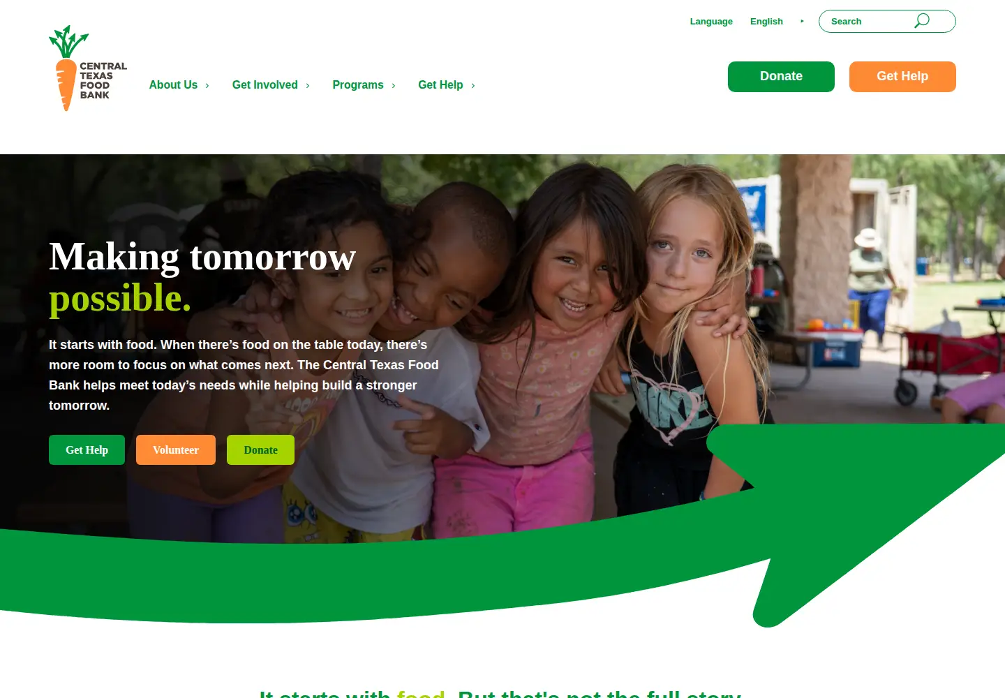 Screenshot of centraltexasfoodbank.org