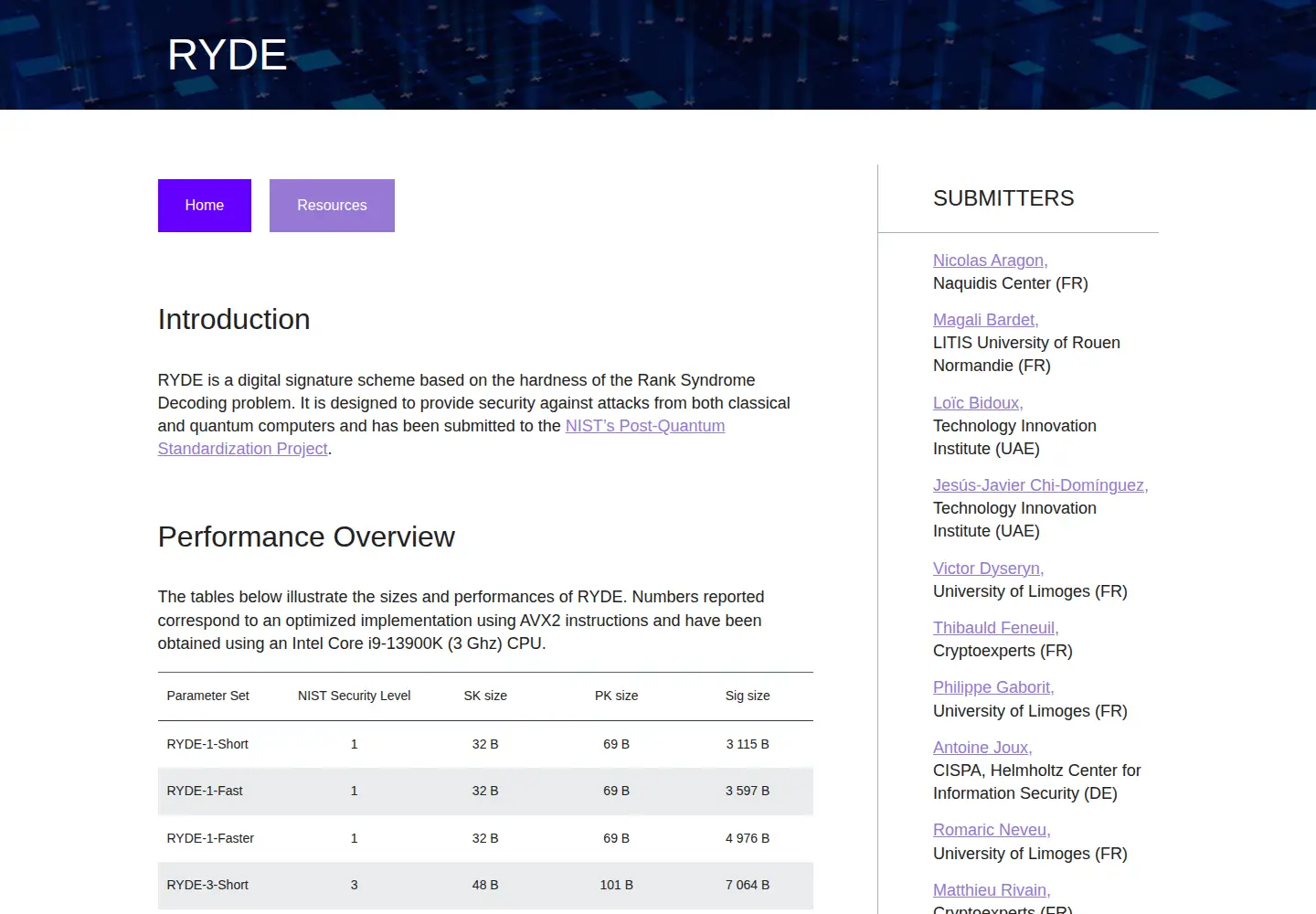 Screenshot of pqc-ryde.org