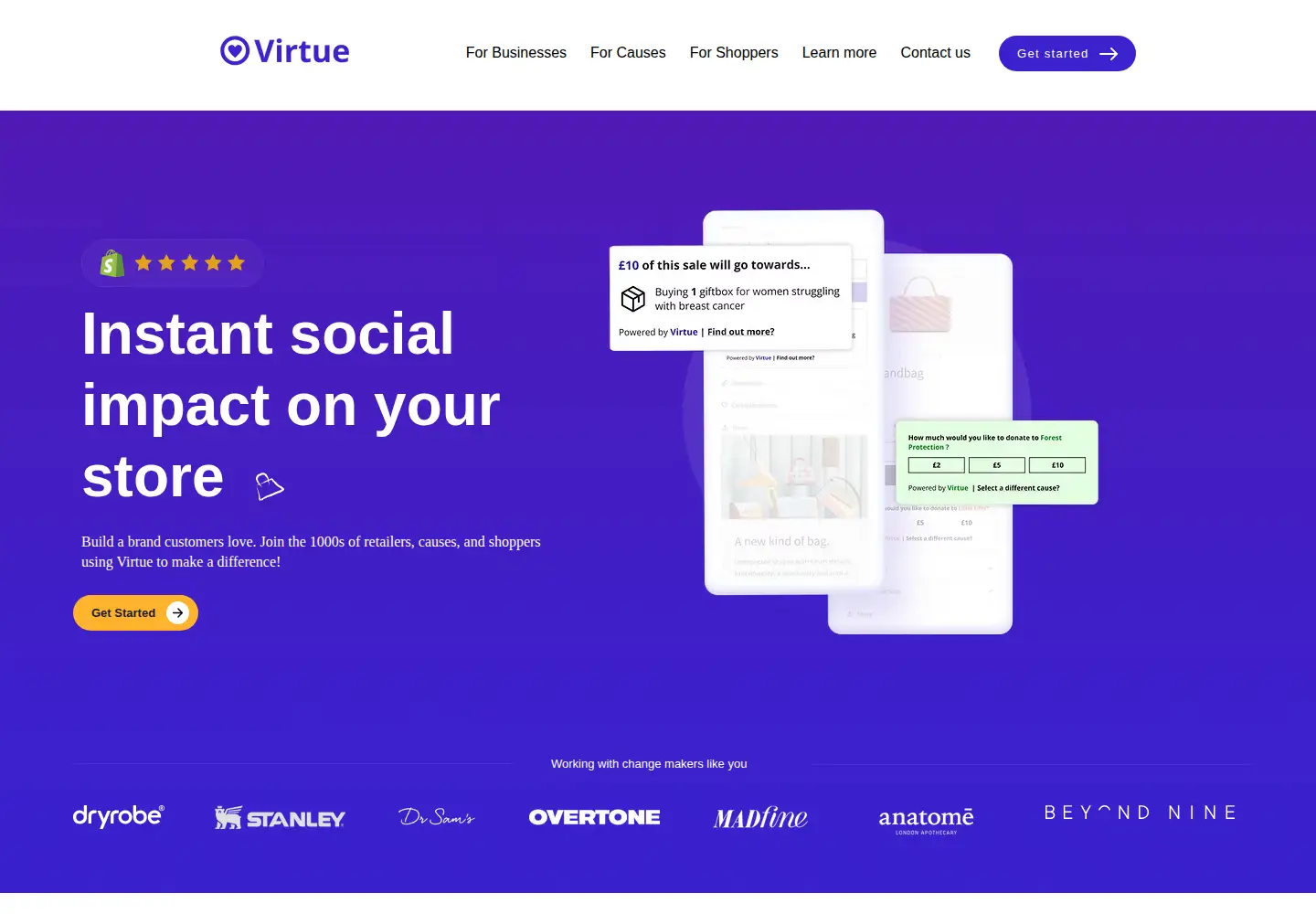 Captured homepage of virtueimpact.com in the current scan