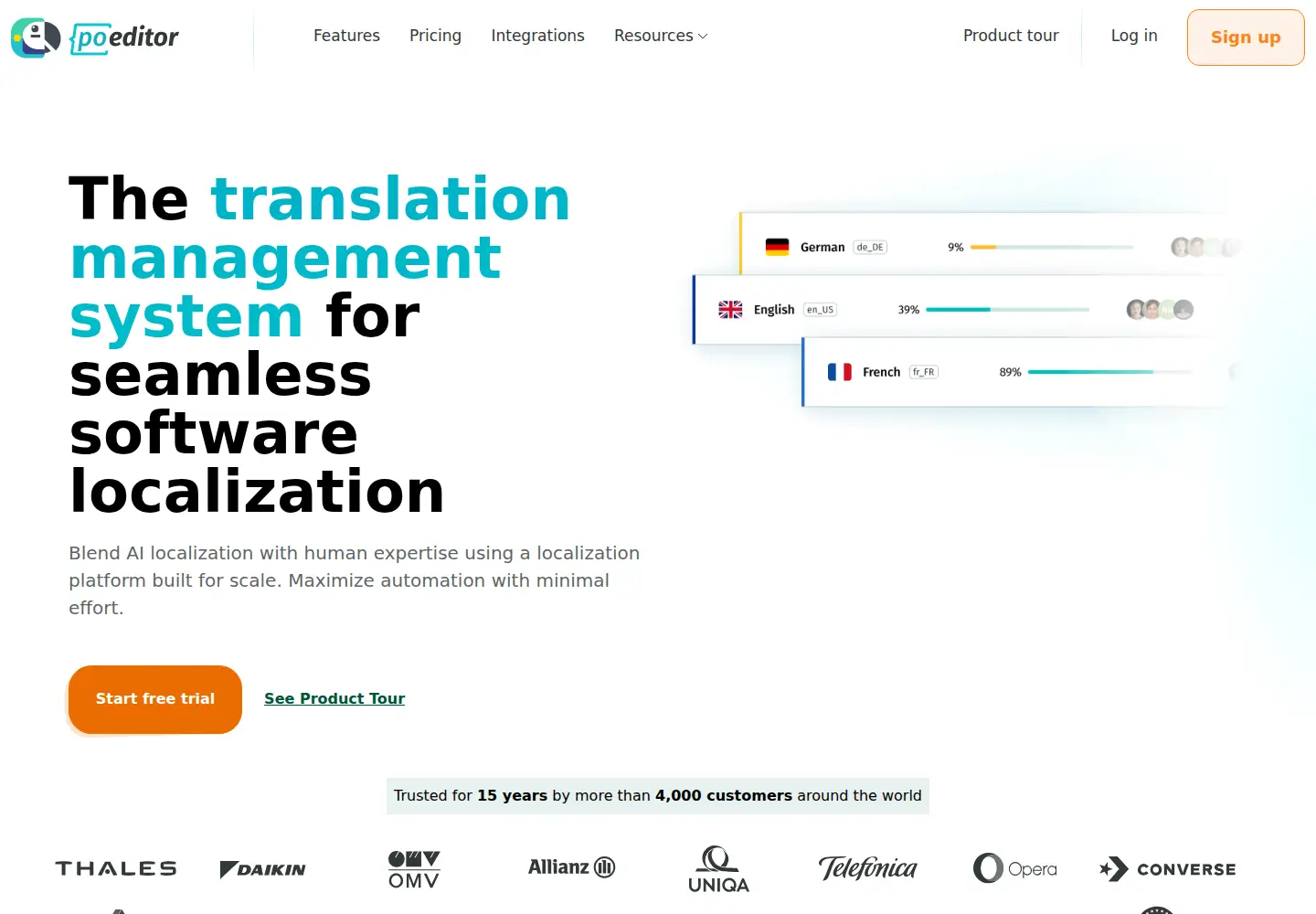 Screenshot of poeditor.com