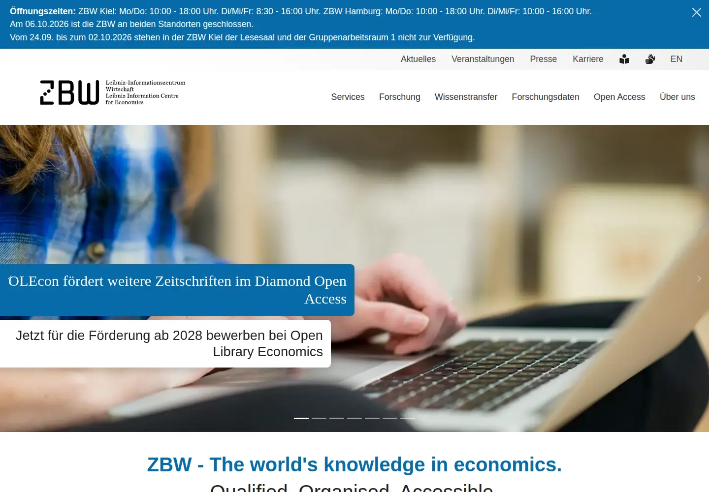 Screenshot of zbw.eu