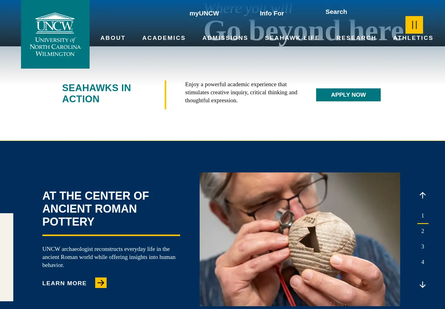 Screenshot of uncw.edu