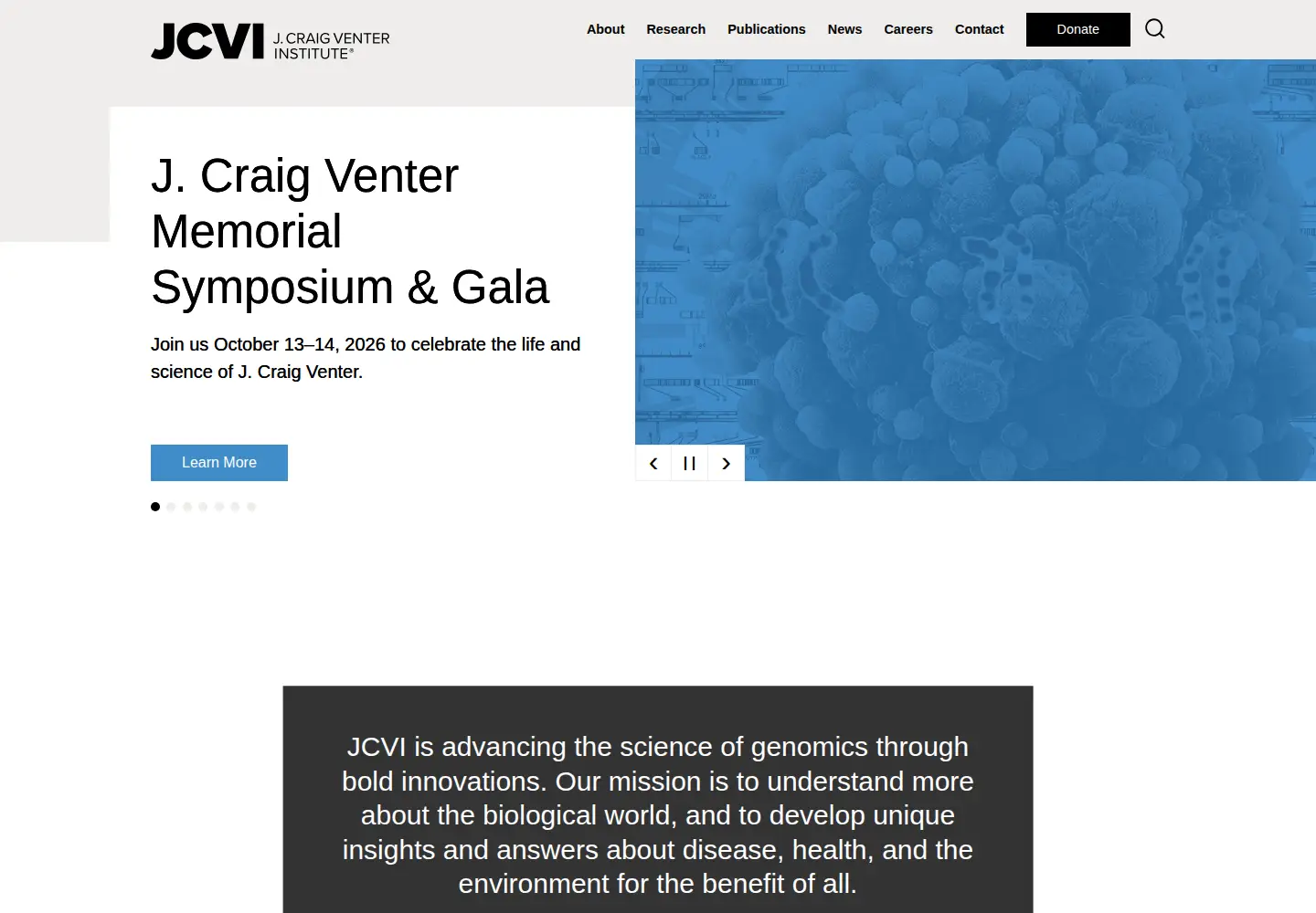 Screenshot of jcvi.org