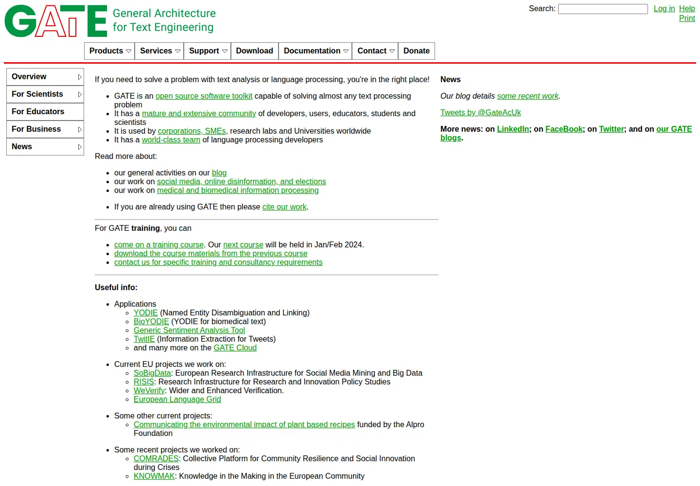 Screenshot of gate.ac.uk