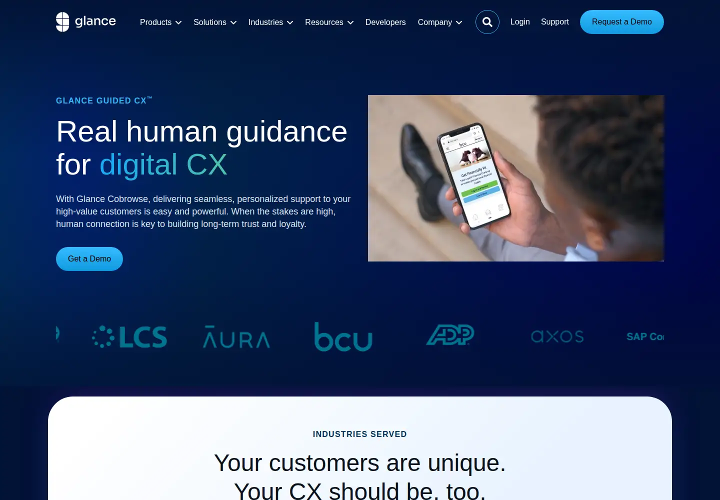 Screenshot of glance.net