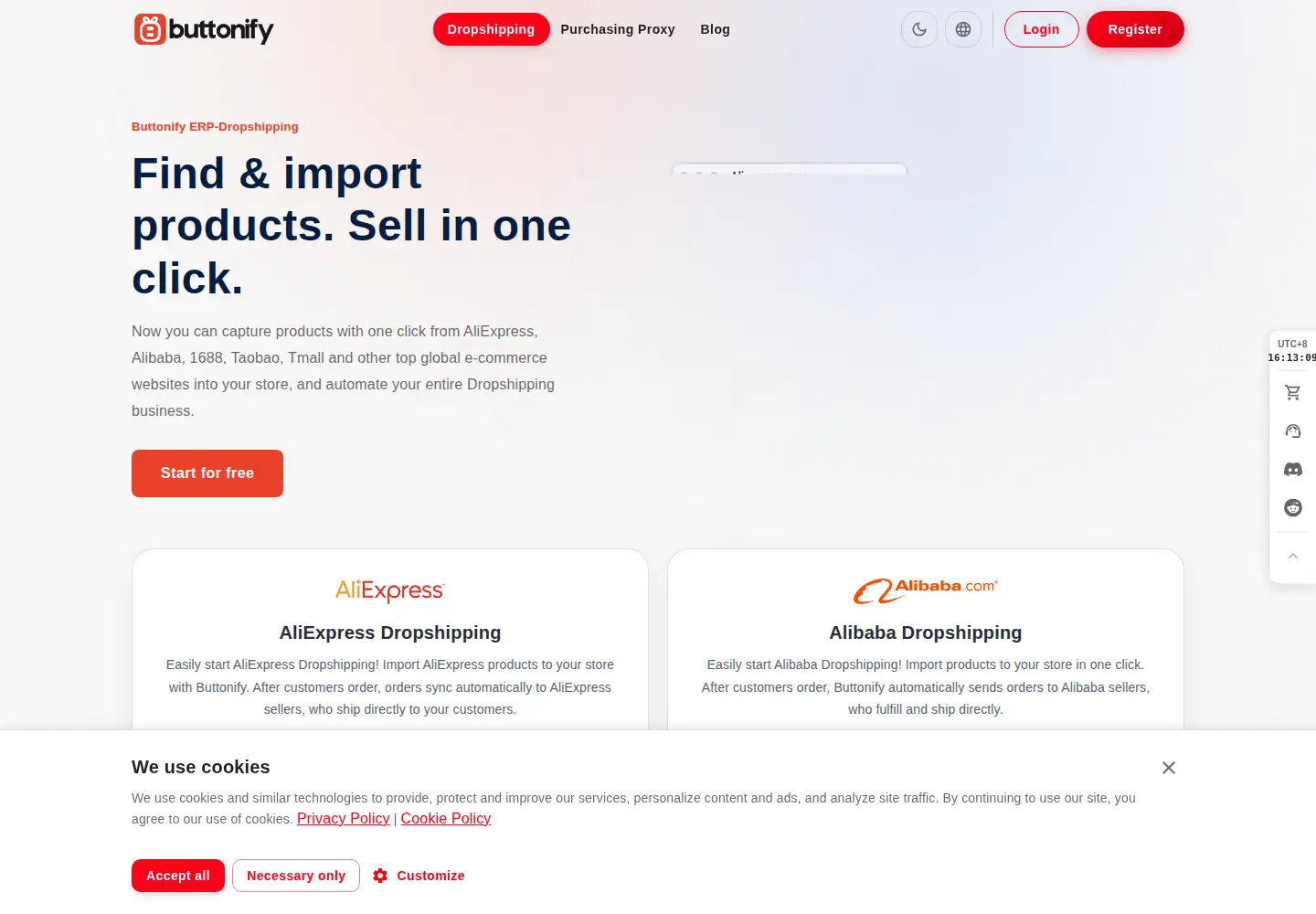 Screenshot of buttonify.net