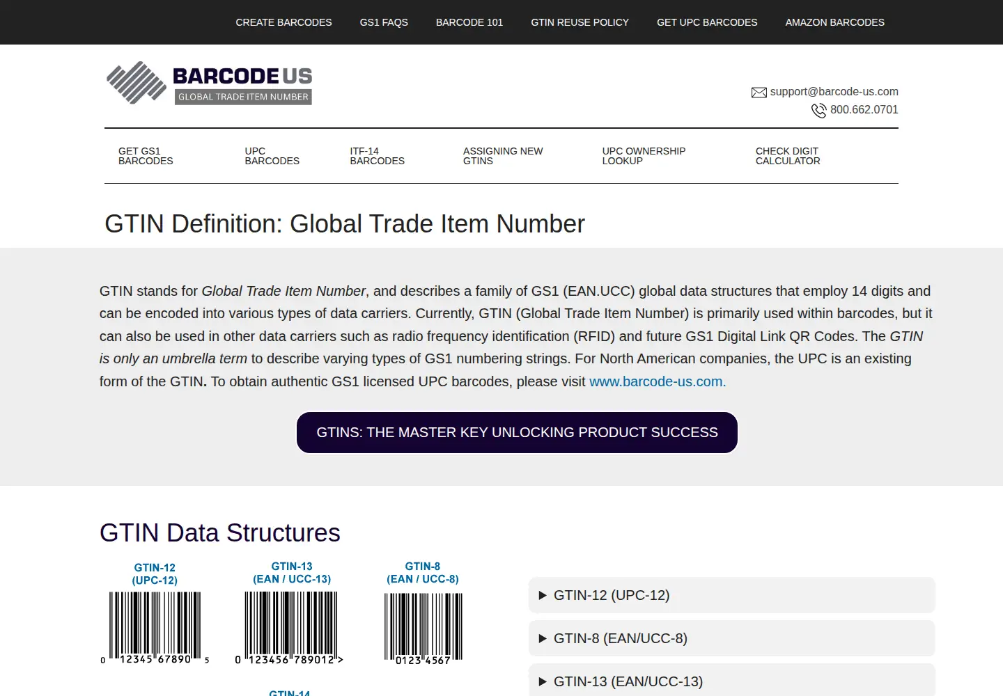 Screenshot of gtin.info