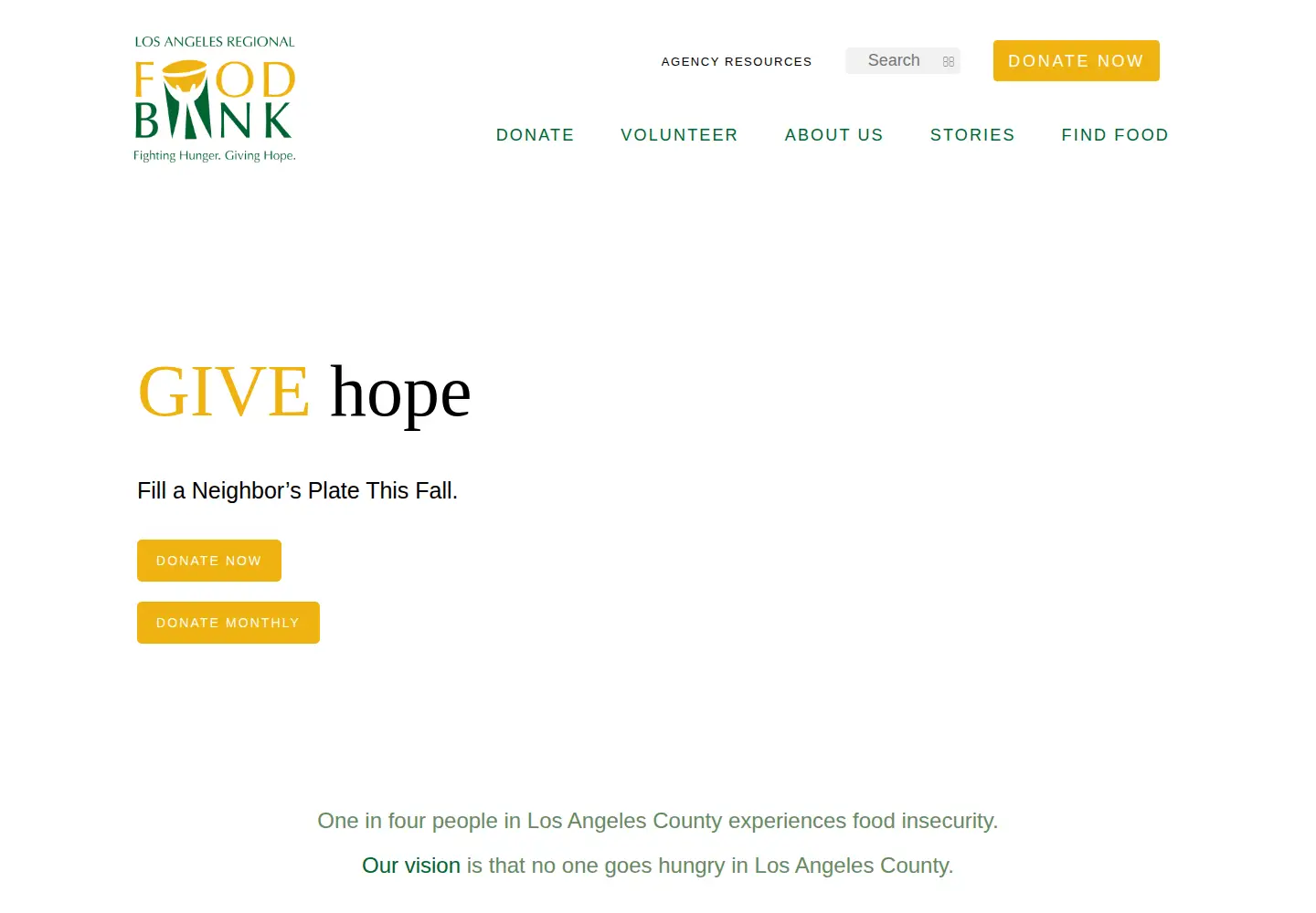 Screenshot of lafoodbank.org