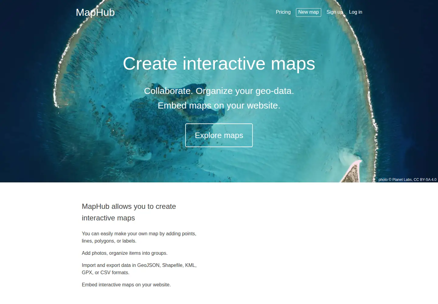 Screenshot of maphub.net