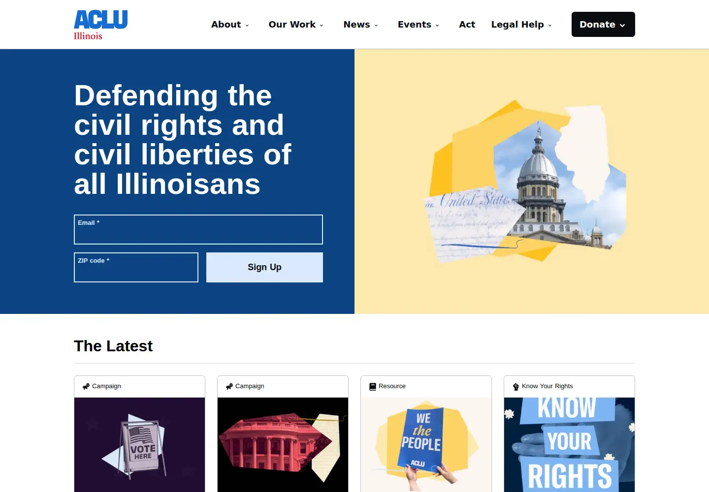Screenshot of aclu-il.org