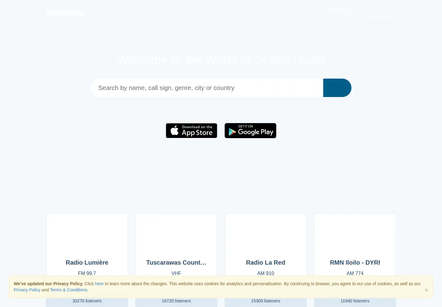 Screenshot of streema.com