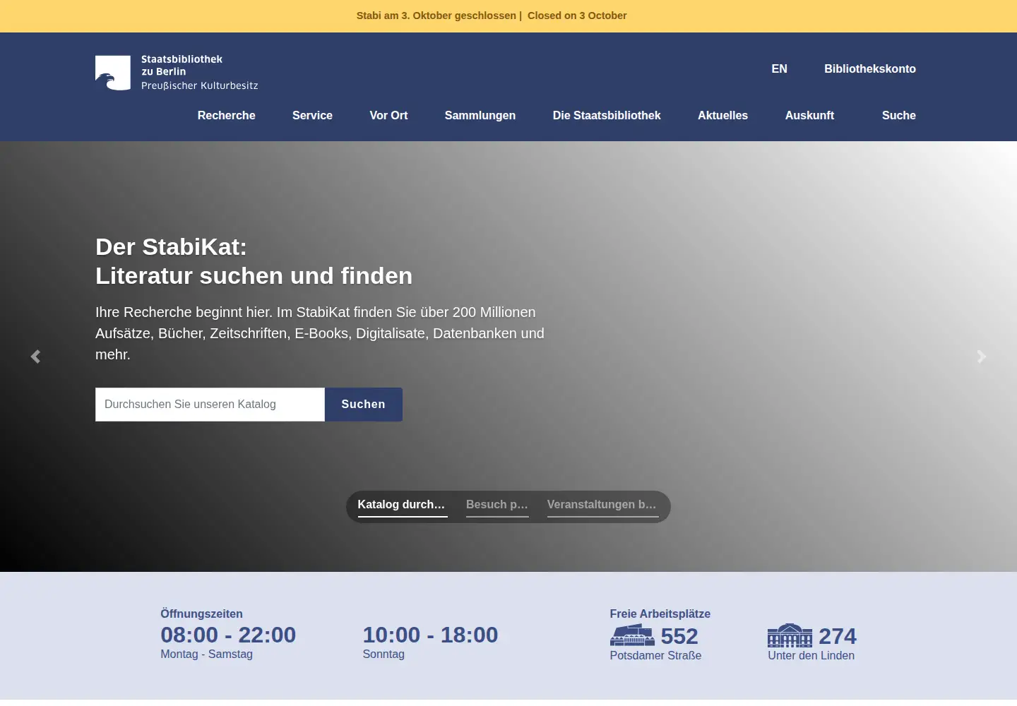 Screenshot of staatsbibliothek-berlin.de