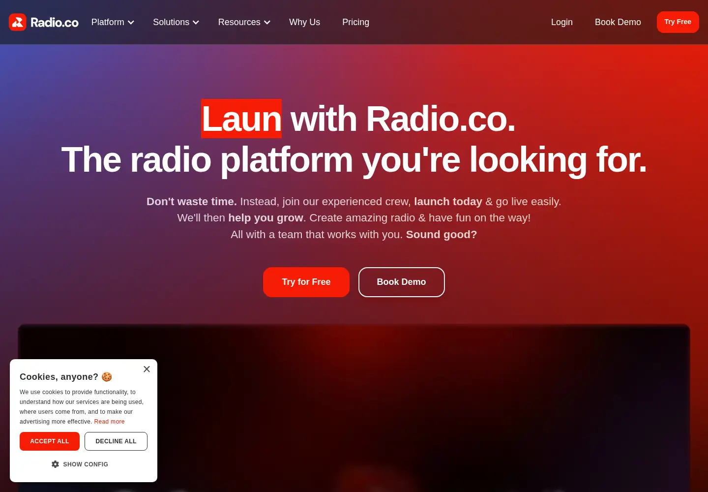 Screenshot of radio.co