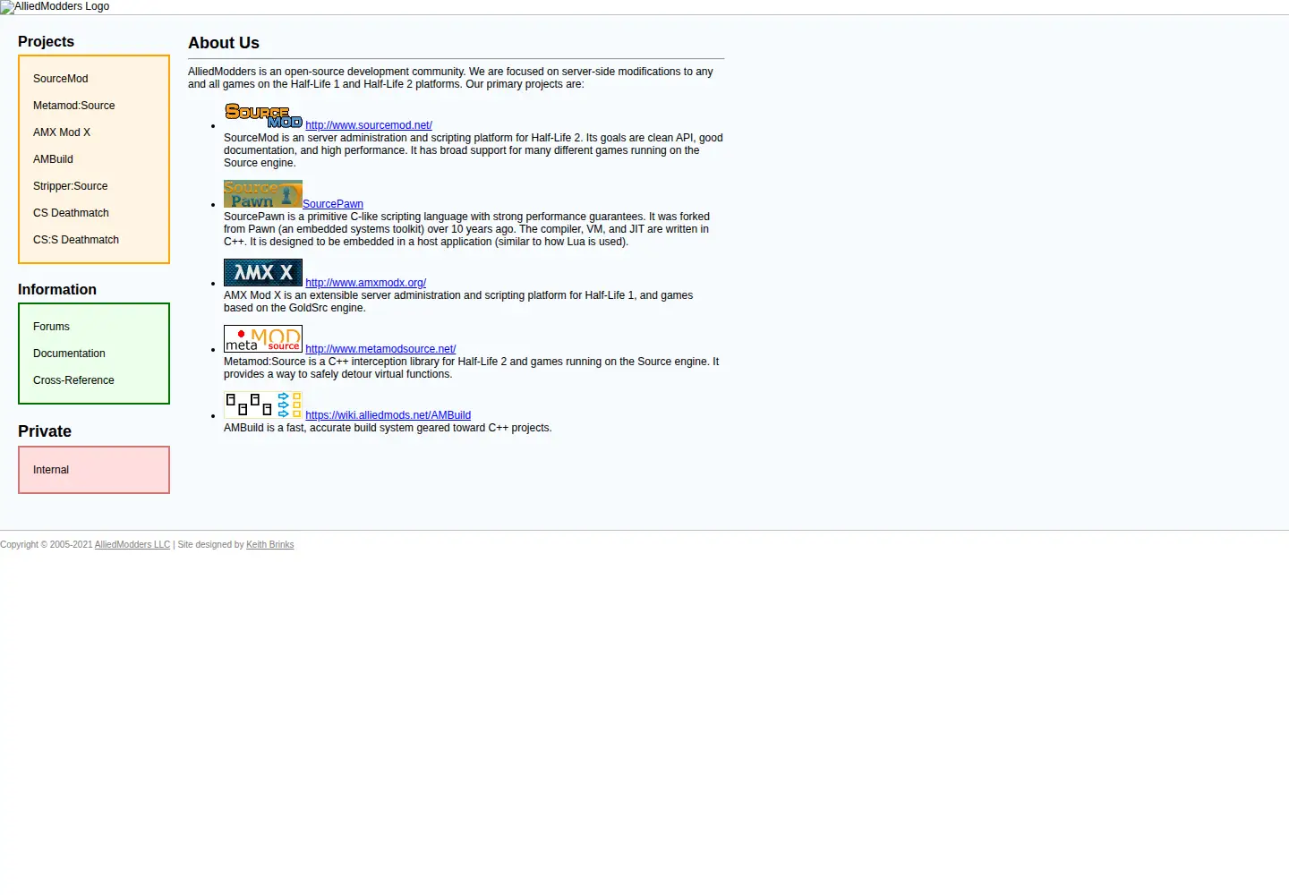 Screenshot of alliedmods.net