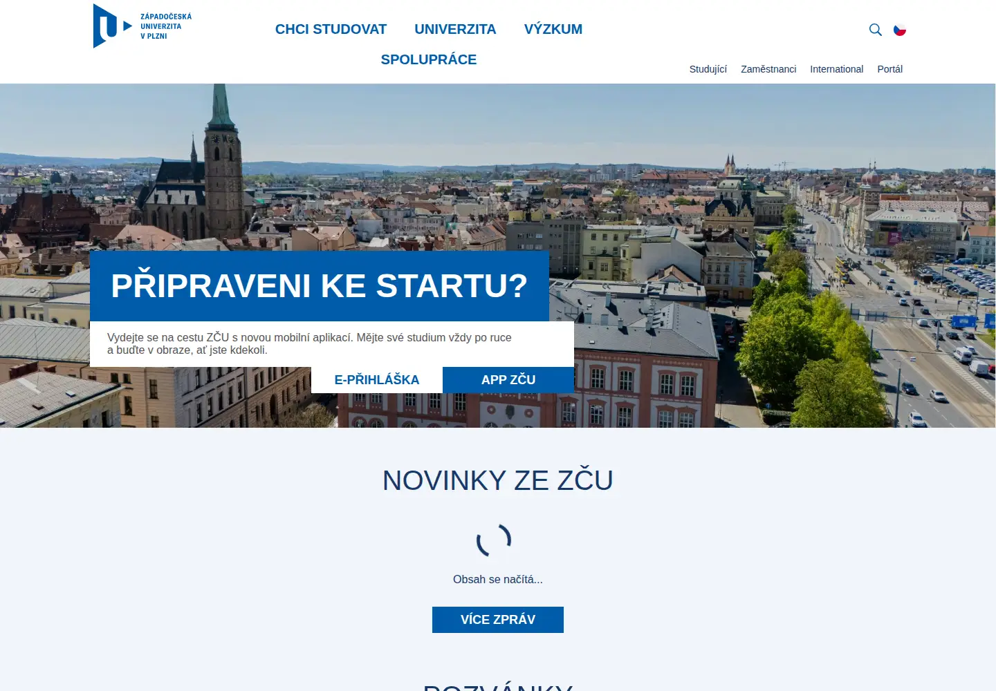 Screenshot of zcu.cz