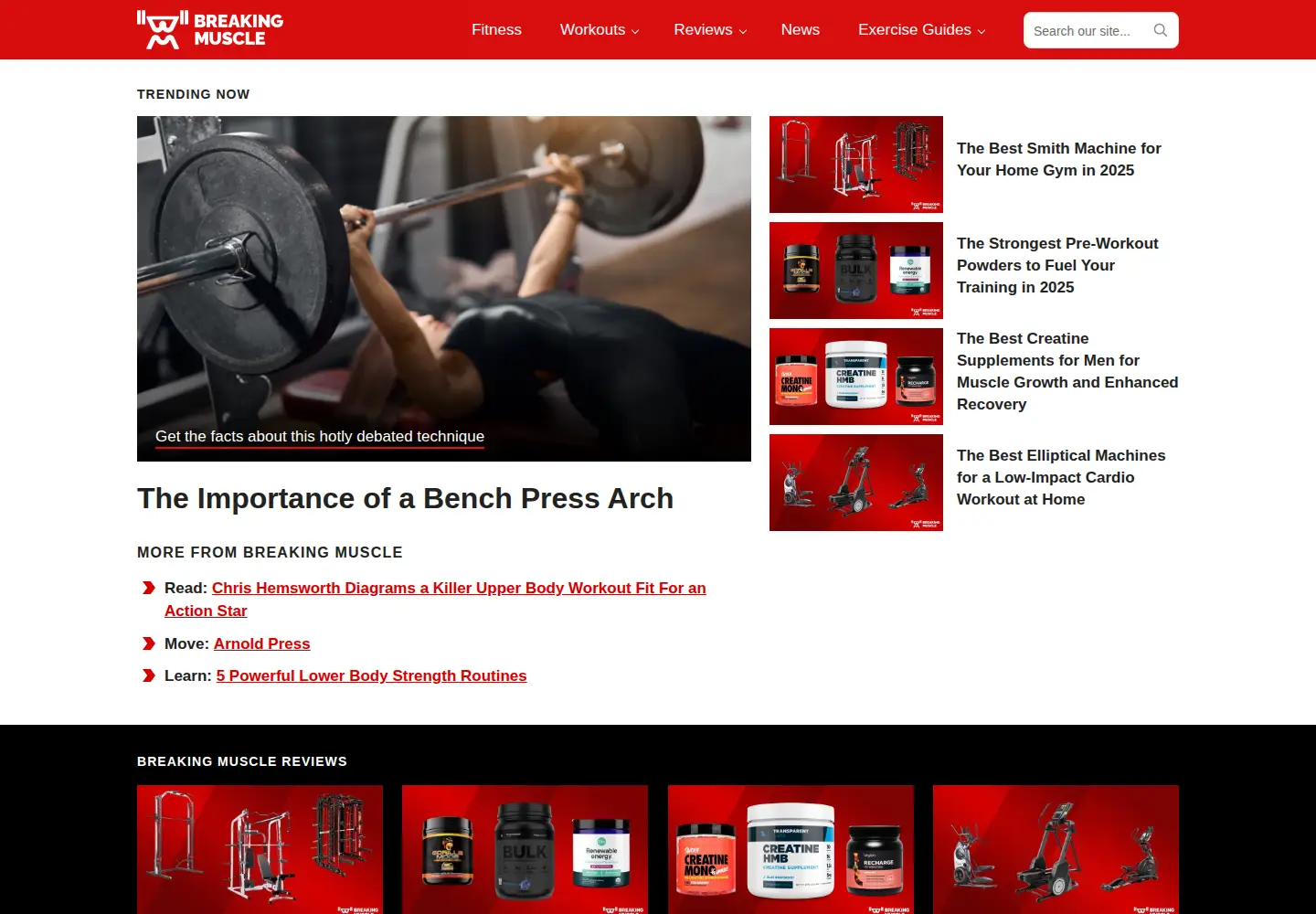 Screenshot of breakingmuscle.com