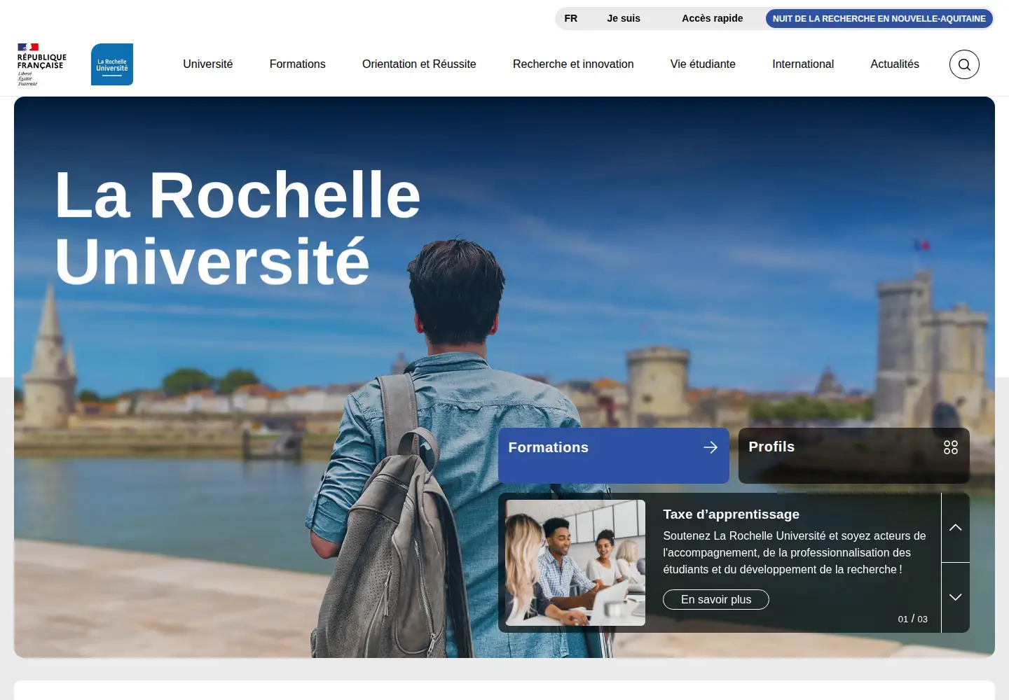 Screenshot of univ-larochelle.fr