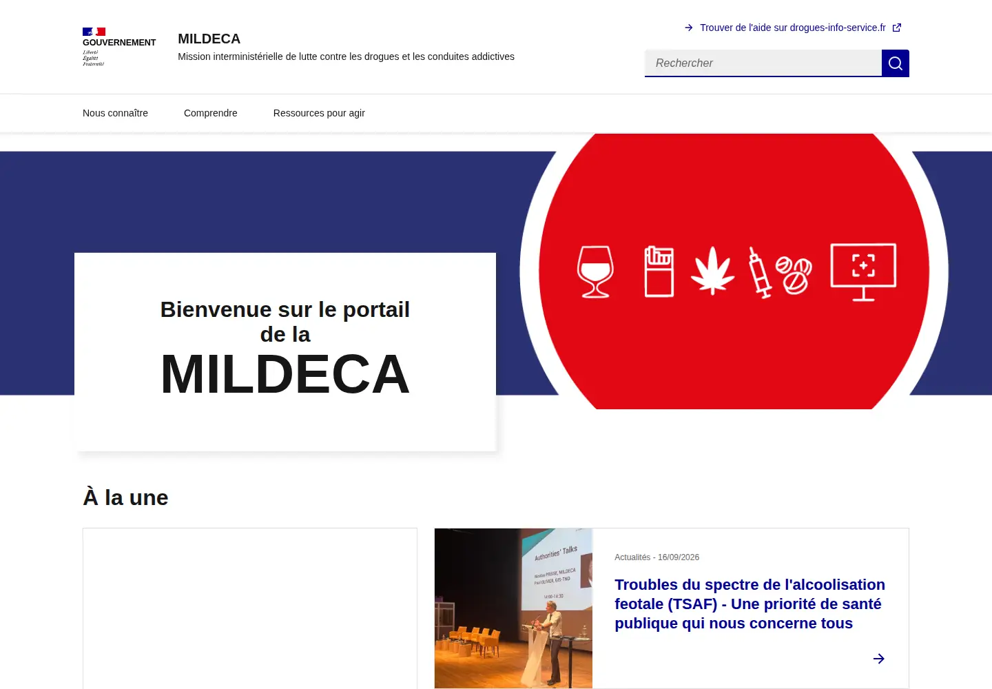 Screenshot of drogues.gouv.fr