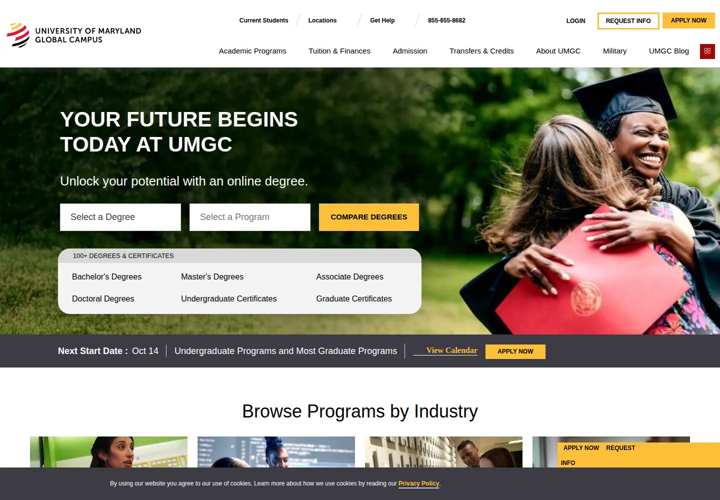 Screenshot of umgc.edu