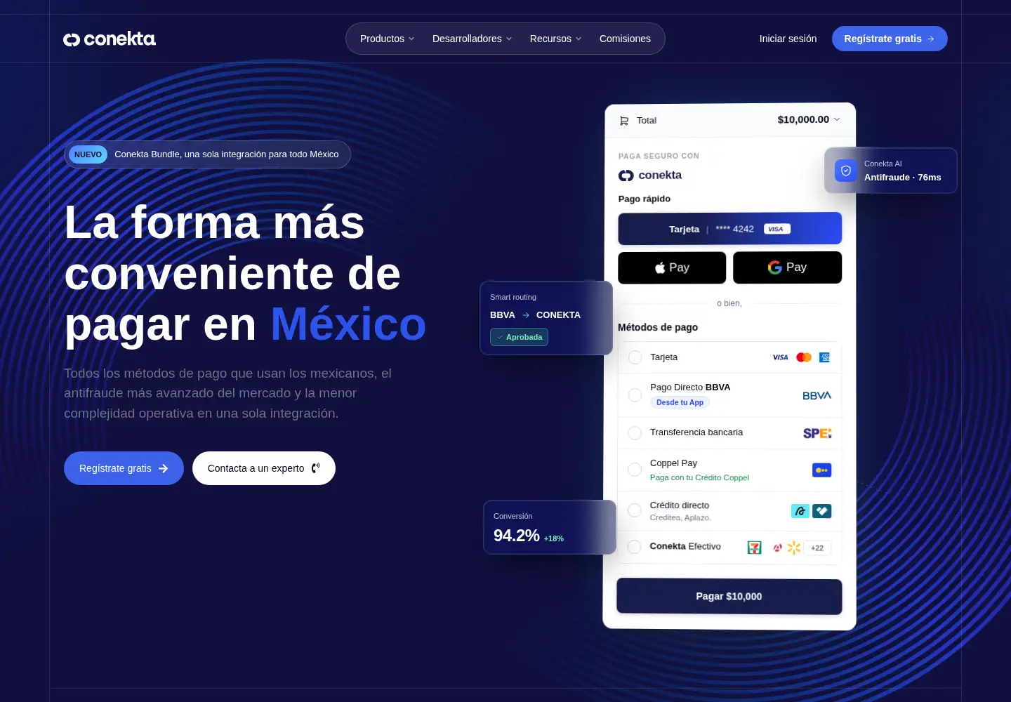 Screenshot of conekta.com